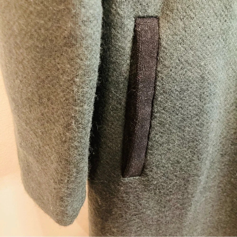 PINK MARTINI SZ SX Hunter Green Zipper Closure Pocket Back Pleat Jacket Coat - Picture 11 of 14